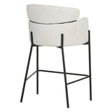 Scaun de bar Tolerse, stofa si metal, 55x60x97 cm - Bej