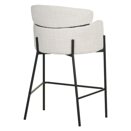 Scaun bar Tolerse tesatura bej picioare metal, negru, 55x60x97 cm