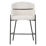 Scaun de bar Tolerse, stofa si metal, 55x60x97 cm - Bej