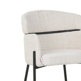 Scaun de bar Tolerse, stofa si metal, 55x60x97 cm - Bej