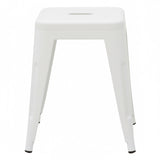 Scaun bar Utopia cu design simplu, Metal, Alb mat, 30x30x45 cm