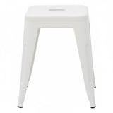 Taburet Utopia metal Gri, mat, 30x45x30 cm - Alb