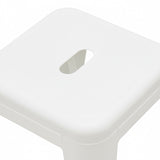 Scaun bar Utopia cu design simplu, Metal, Alb mat, 30x30x45 cm