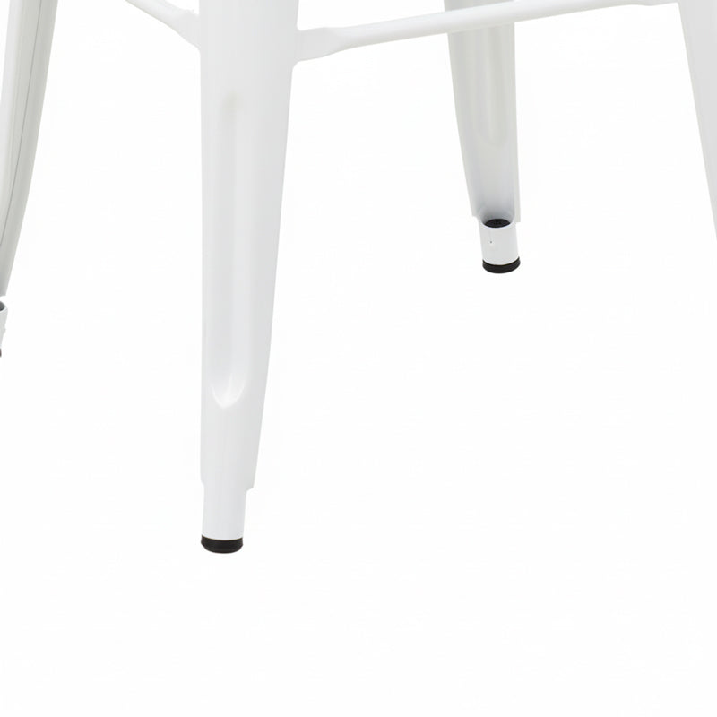 Scaun bar Utopia cu design simplu, Metal, Alb mat, 30x30x45 cm