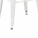 Scaun bar Utopia cu design simplu, Metal, Alb mat, 30x30x45 cm