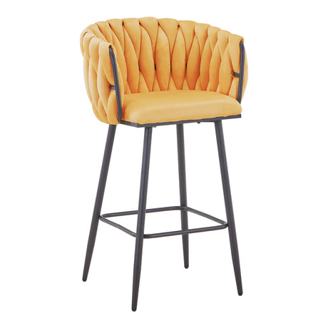 Scaun de bar Vivian, catifea si metal, 57x50x100 cm