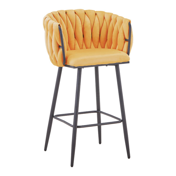 Scaun de bar Vivian, catifea si metal, 57x50x100 cm