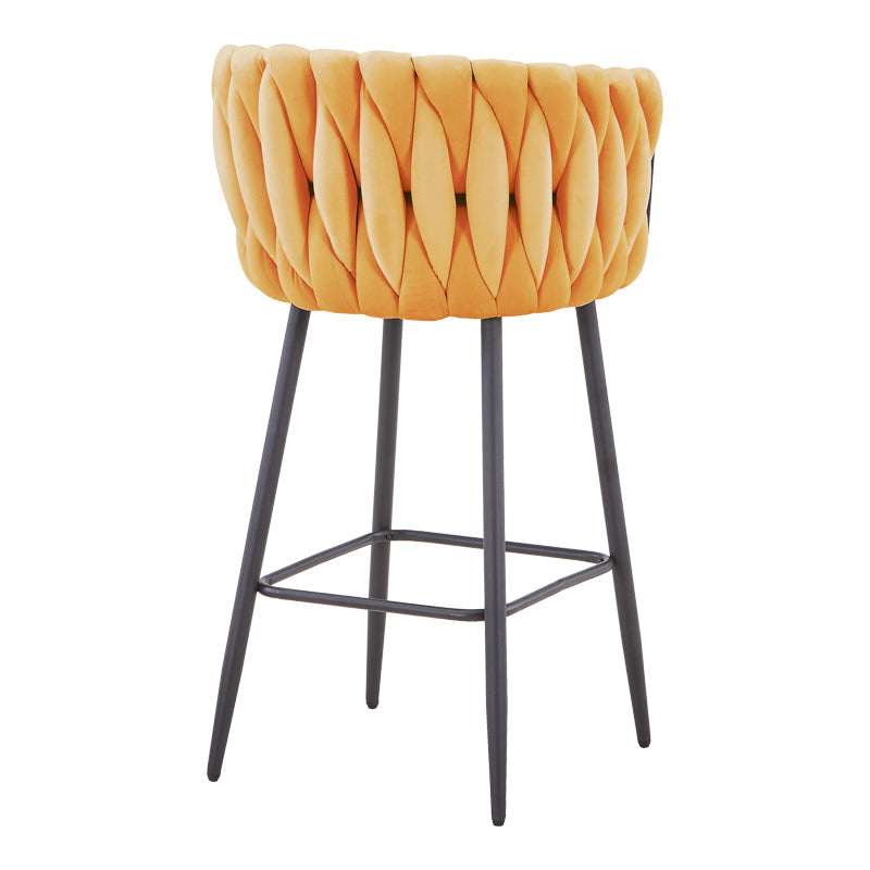 Scaun de bar Vivian, catifea si metal, 57x50x100 cm - Galben