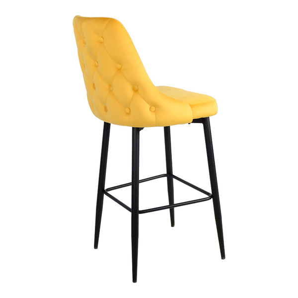 Scaun de bar Zedna, catifea si metal, 52x57x111 cm