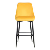 Scaun bar Zedna, Catifea Galbena, Picioare metal, Negru, 52x57x111 cm - Galben