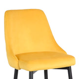 Scaun bar Zedna, Catifea Galbena, Picioare metal, Negru, 52x57x111 cm - Galben