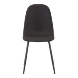 Scaun Bella Gri deschis cu-metal, Natural, 43x52x88 cm - Negru