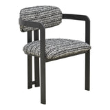 Scaun Berdona, picioare negre, Negru, 57x47x78 cm