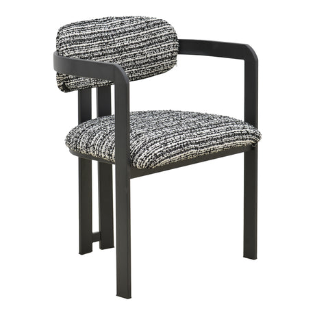Scaun Berdona, picioare negre, Negru, 57x47x78 cm