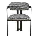 Scaun Berdona, picioare negre, Negru, 57x47x78 cm