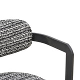 Scaun Berdona, picioare negre, Negru, 57x47x78 cm