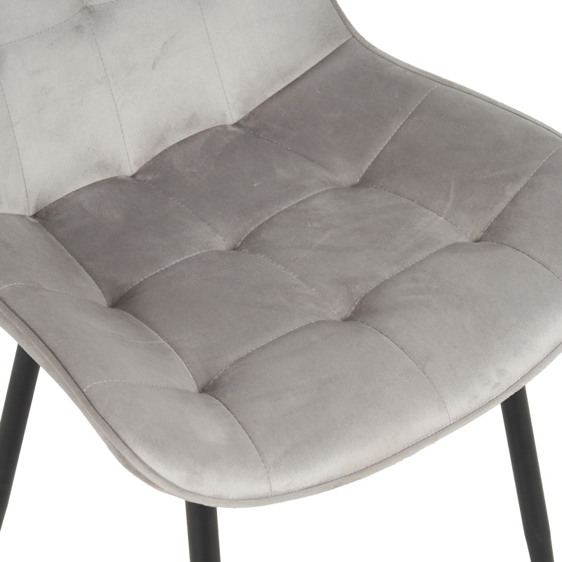 Scaun Berne, Velur, Gri Antracit, 53x62x84 cm - Gri