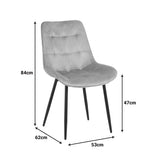 Scaun Berne, Velur, Gri Antracit, 53x62x84 cm - Gri