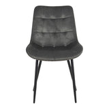 Scaun Berne, Velur, Gri Antracit, 53x62x84 cm - Antracit