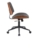 Scaun birou Amani cu ergonomie, Lemn, Nuc & Bej, 52x54x90 cm - Gri