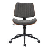 Scaun birou Amani cu ergonomie, Lemn, Nuc & Bej, 52x54x90 cm - Gri