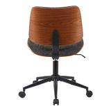 Scaun birou Amani cu ergonomie, Lemn, Nuc & Bej, 52x54x90 cm - Gri