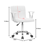 Scaun birou Buleco pu, alb, 56x46x74-86 cm