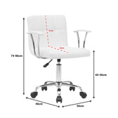 Scaun birou Buleco pu, alb, 56x46x74-86 cm, foto produs 8