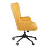 Scaun de birou directorial Lobima, catifea, 68x71x112 cm - Galben