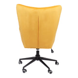 Scaun de birou directorial Lobima, catifea, 68x71x112 cm - Galben