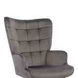 Scaun de birou directorial Lobima, catifea, 68x71x112 cm - Antracit