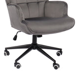 Scaun de birou directorial Lobima, catifea, 68x71x112 cm - Antracit