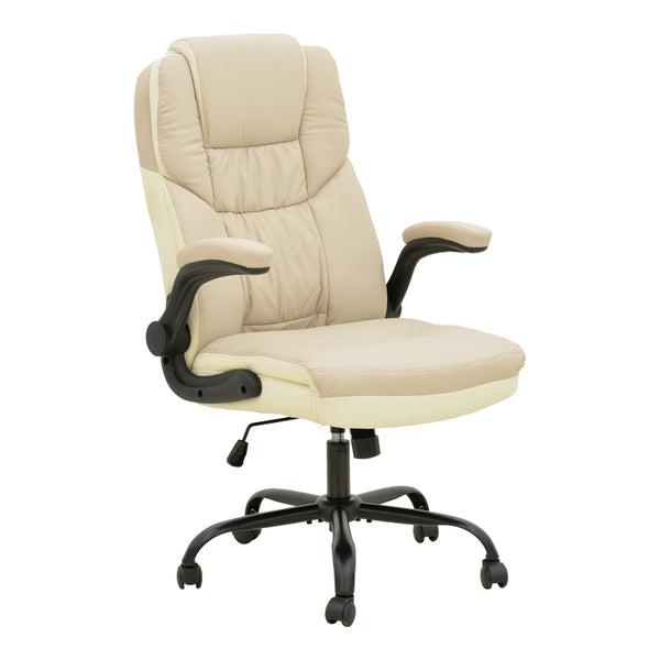 Scaun birou directorial cu funcție ergo Stellar, Bej-Ecru, Bej, 70x77x110-119 cm