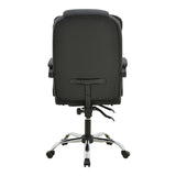 Scaun birou directorial cu suport pentru picioare și mecanism de masaj, Volter, Negru, 62x70x110 cm