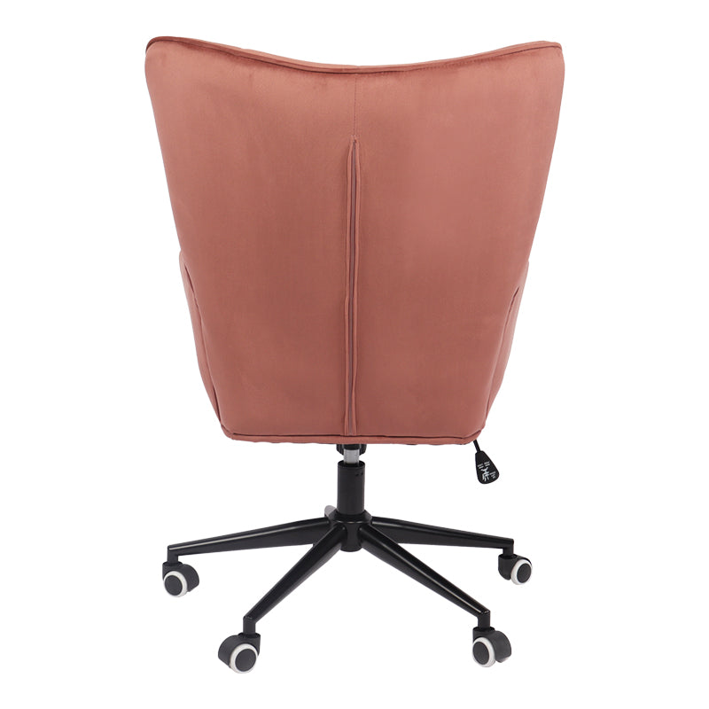 Scaun de birou directorial Lobima, catifea, 68x71x112 cm - Roz