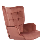 Scaun de birou directorial Lobima, catifea, 68x71x112 cm - Roz