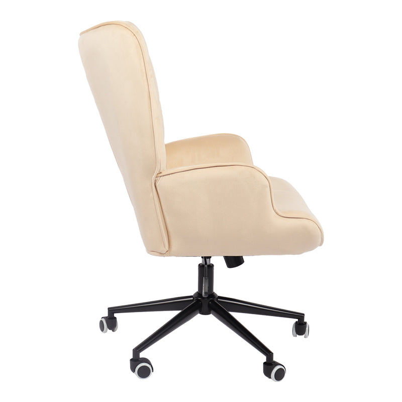 Scaun de birou directorial Lobima, catifea, 68x71x112 cm - Bej
