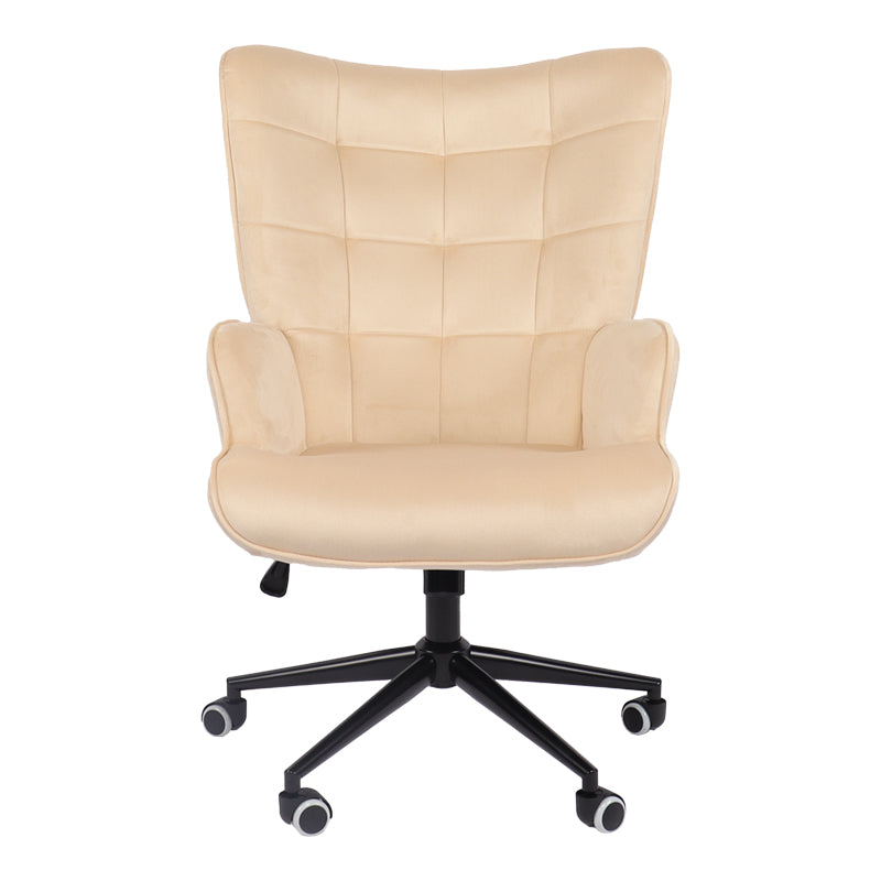 Scaun de birou directorial Lobima, catifea, 68x71x112 cm - Bej