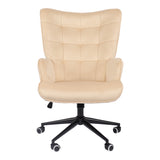 Scaun de birou directorial Lobima, catifea, 68x71x112 cm - Bej