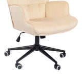 Scaun de birou directorial Lobima, catifea, 68x71x112 cm - Bej