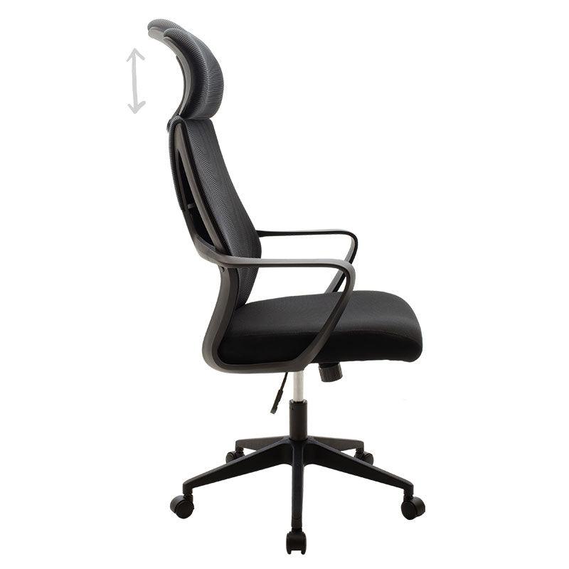 Scaun birou Dolphin cu material textil, Negru, 64x65x118-126 cm, detaliu produs