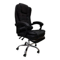 Scaun birou ergonomic cu suport picioare Worko, Piele ecologică, 66x62x113-121 cm, Negru