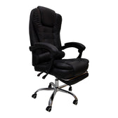 Scaun birou ergonomic cu suport picioare Worko, Piele ecologică, 66x62x113-121 cm, Negru