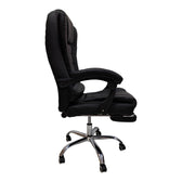 Scaun birou ergonomic cu suport picioare Worko, Piele ecologică, Negru, 66x62x113-121 cm, perspectiva suplimentara