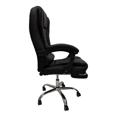 Scaun birou ergonomic cu suport picioare Worko, Piele ecologică, Negru, 66x62x113-121 cm, perspectiva suplimentara