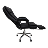 Scaun birou ergonomic cu suport picioare Worko, Piele ecologică, Negru, 66x62x113-121 cm, foto produs
