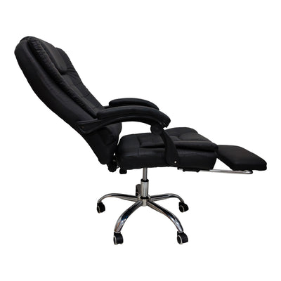 Scaun birou ergonomic cu suport picioare Worko, Piele ecologică, Negru, 66x62x113-121 cm, foto produs