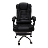 Scaun birou ergonomic cu suport picioare Worko, Piele ecologică, Negru, 66x62x113-121 cm, foto produs 6
