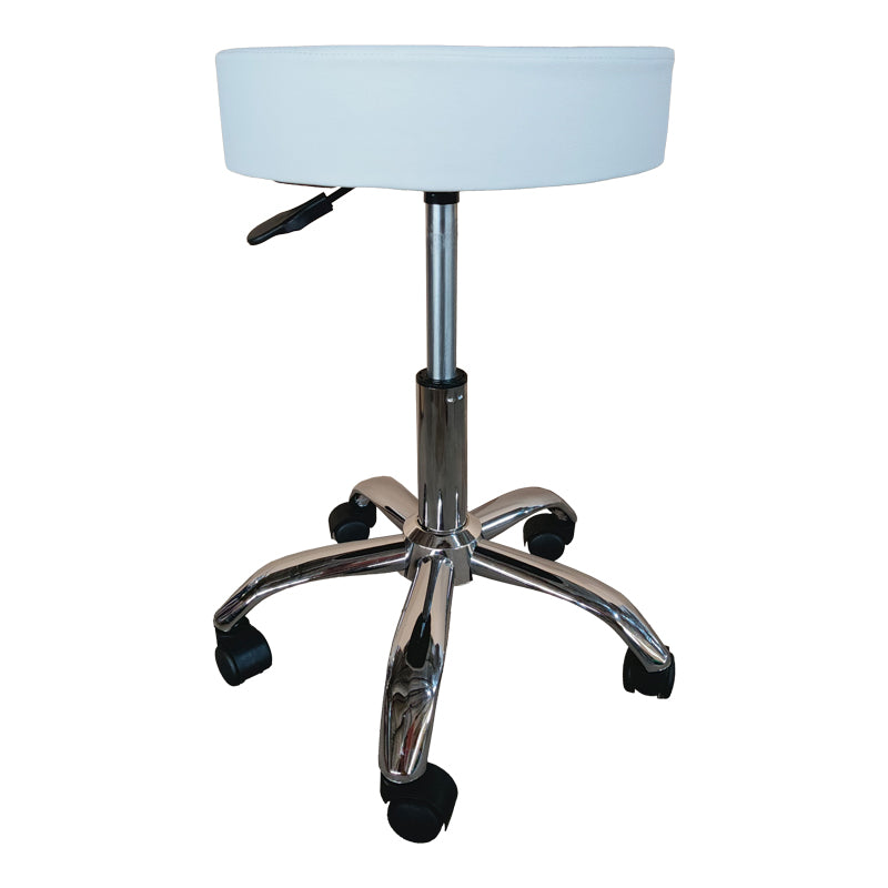 Scaun birou/lucru rotativ Tebere, Piele ecologică, Alb, 35x35x45-57 cm