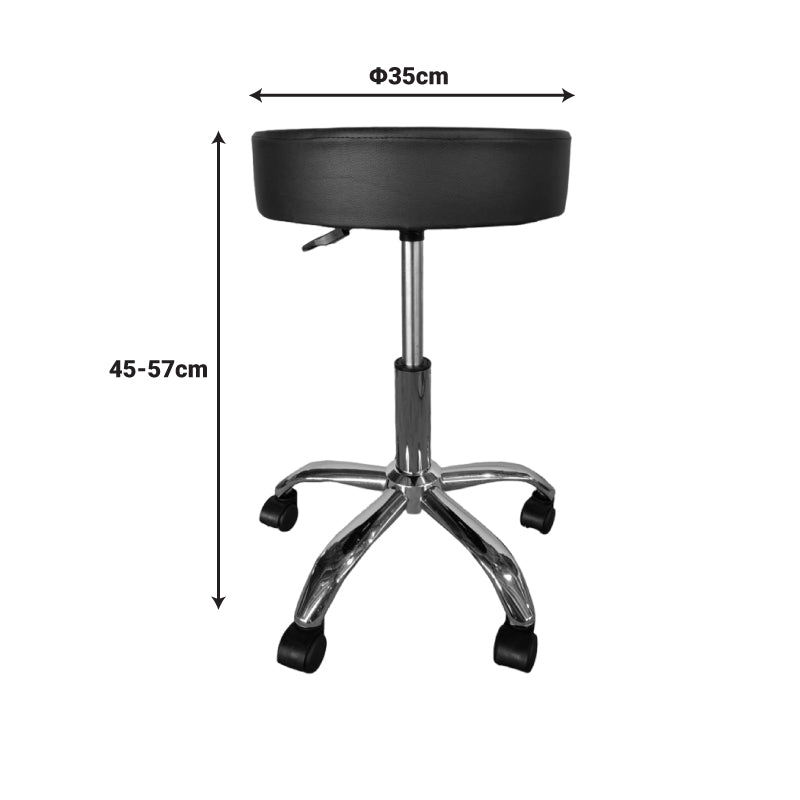 Scaun birou/lucru rotativ Tebere, Piele ecologică, Alb, 35x35x45-57 cm